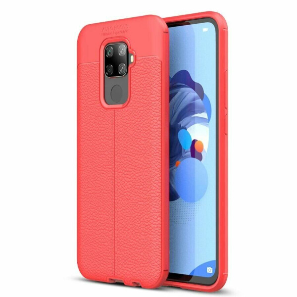 

Защитный чехол Deexe Leather Cover для Huawei Mate 30 Lite - Red