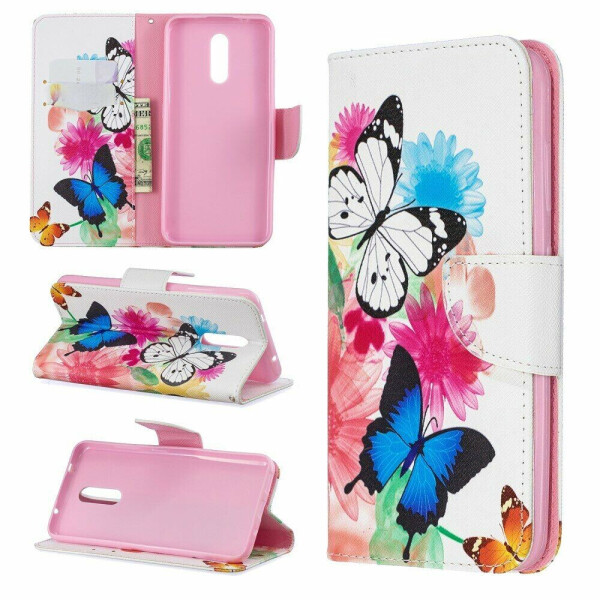 

Чехол-книжка Deexe Color Wallet для Nokia 3.2 - Vivid Butterflies