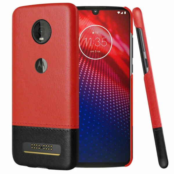 

Защитный чехол IMAK Leather Series для Motorola Z4 - Red / Black