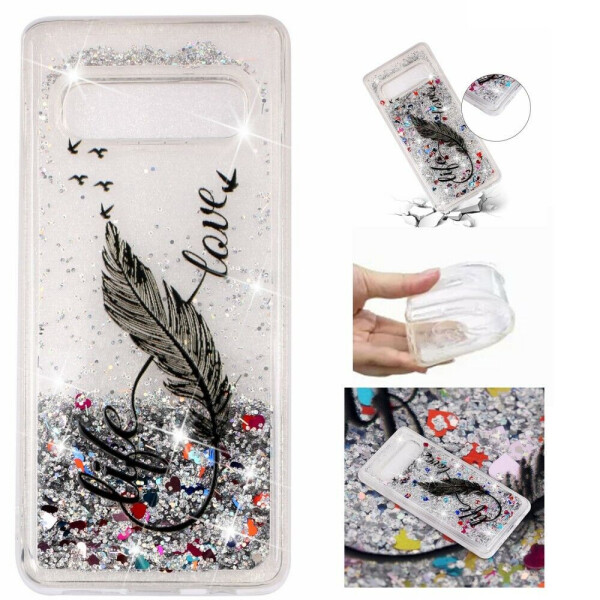 

Силиконовый (TPU) чехол Deexe Liquid Glitter для Samsung Galaxy S10 - Quill Pen