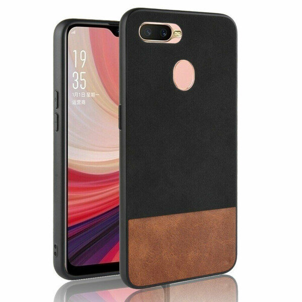 

Защитный чехол Deexe Elegant Series для OPPO A5S - Black/Brown