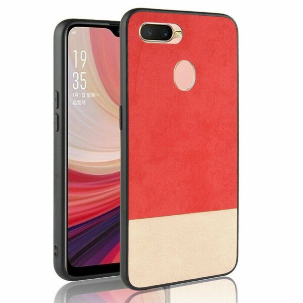 

Защитный чехол Deexe Elegant Series для OPPO A5S - Red/White