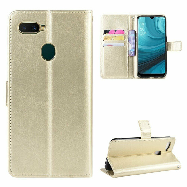 

Чехол-книжка Deexe Wallet Style для OPPO A5S - Gold