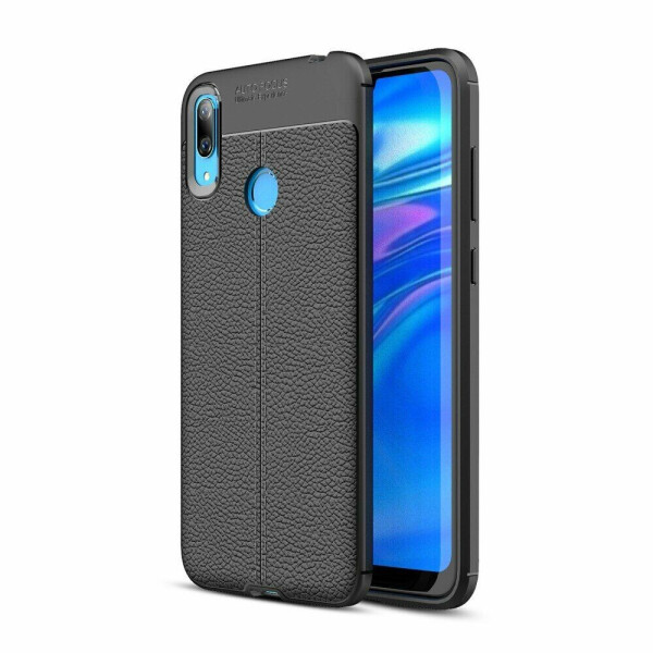

Защитный чехол Deexe Leather Cover для Huawei Y7 (2019) - Black