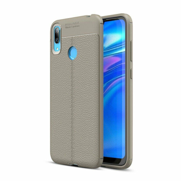

Защитный чехол Deexe Leather Cover для Huawei Y7 (2019) - Grey