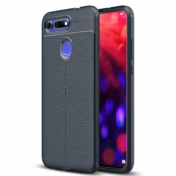 

Защитный чехол Deexe Leather Cover для Huawei Honor V20 / View 20 - Dark Blue