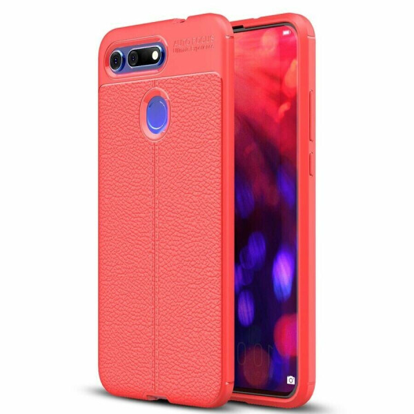

Защитный чехол Deexe Leather Cover для Huawei Honor V20 / View 20 - Red