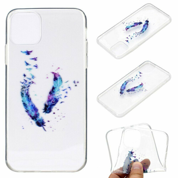 

Силиконовый (TPU) чехол Deexe Pretty Glossy для Apple iPhone 11 - Feather and Bird
