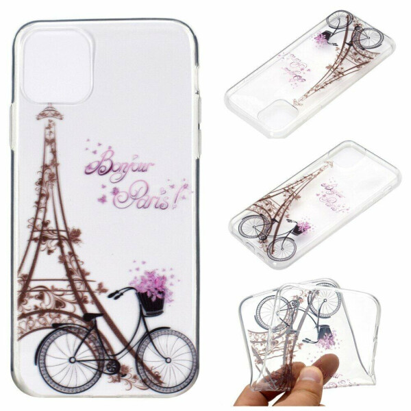 

Силиконовый (TPU) чехол Deexe Pretty Glossy для Apple iPhone 11 - Bike and Tower