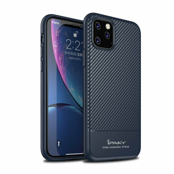 

Защитный чехол IPAKY Carbon Fiber для Apple iPhone 11 Pro Max - Blue
