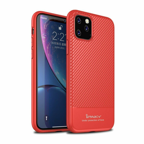 

Защитный чехол IPAKY Carbon Fiber для Apple iPhone 11 Pro Max - Red