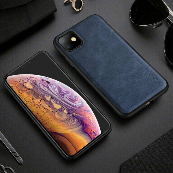 

Защитный чехол X-LEVEL Leather Back Cover для Apple iPhone 11 - Dark Blue