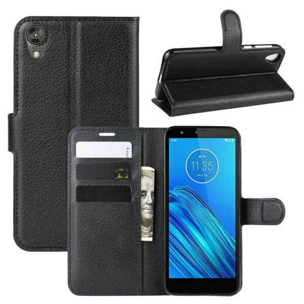 

Чехол-книжка Deexe Book Type для Motorola E6 - Black