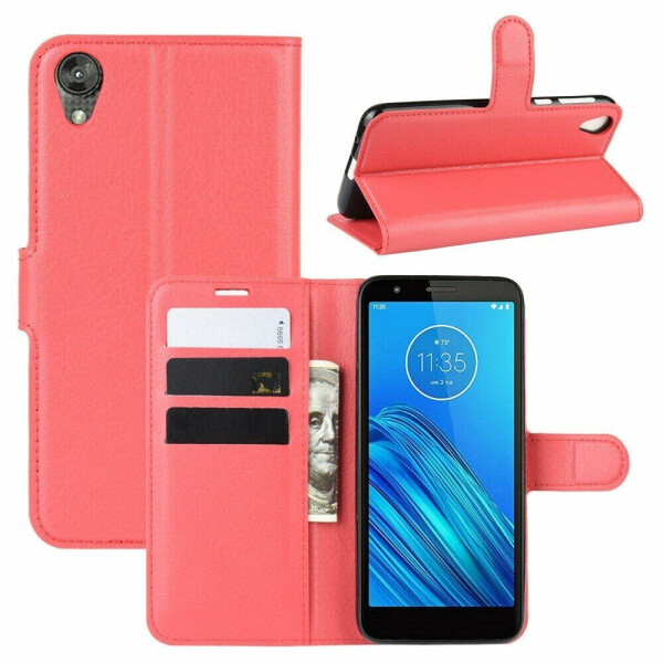 

Чехол-книжка Deexe Book Type для Motorola E6 - Red