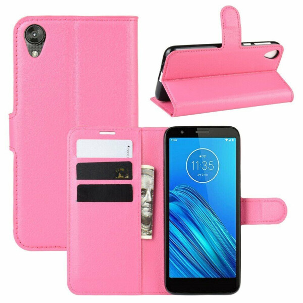 

Чехол-книжка Deexe Book Type для Motorola E6 - Rose
