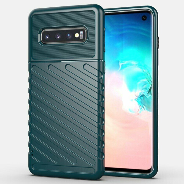 

Защитный чехол Deexe Thunder Series для Samsung Galaxy S10 (G973) - Green