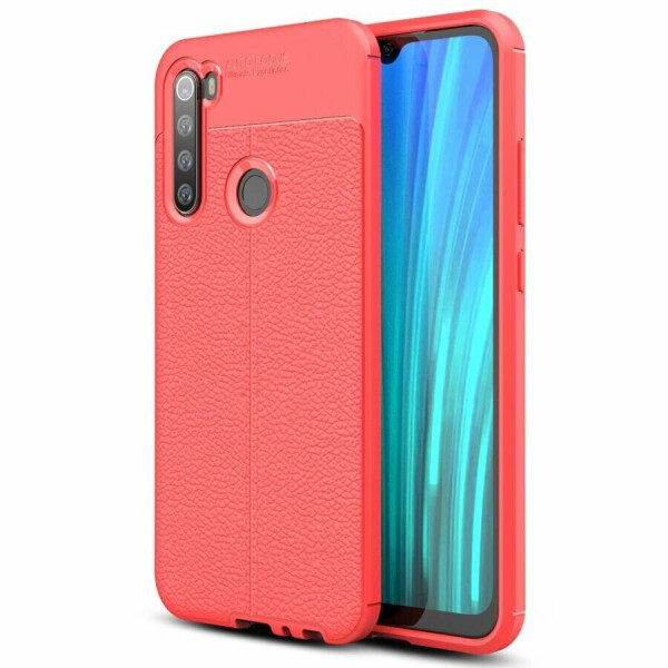 

Защитный чехол Deexe Leather Cover для Xiaomi Redmi Note 8 - Red