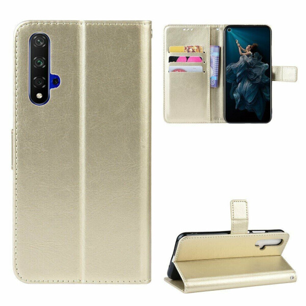 

Чехол-книжка Deexe Wallet Style для Huawei Honor 20 / Nova 5T - Gold