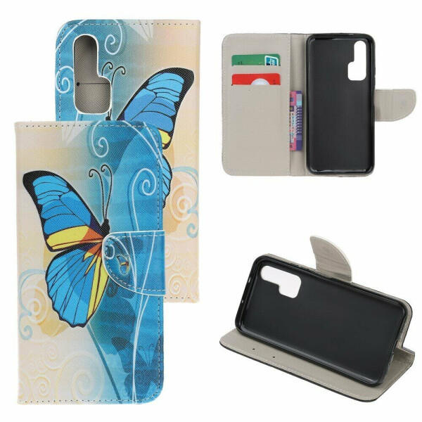 

Чехол-книжка Deexe Color Wallet для Huawei Honor 20 Pro - Blue Butterfly