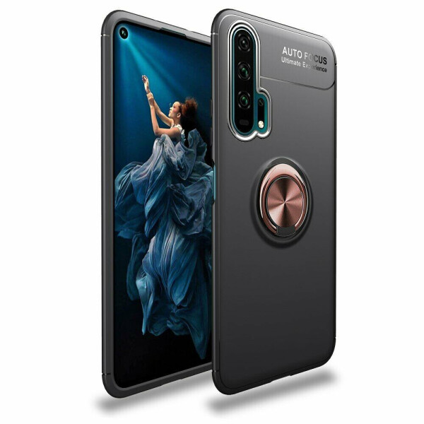 

Защитный чехол UniCase Magnetic Ring для Huawei Honor 20 Pro - Black / Rose Gold