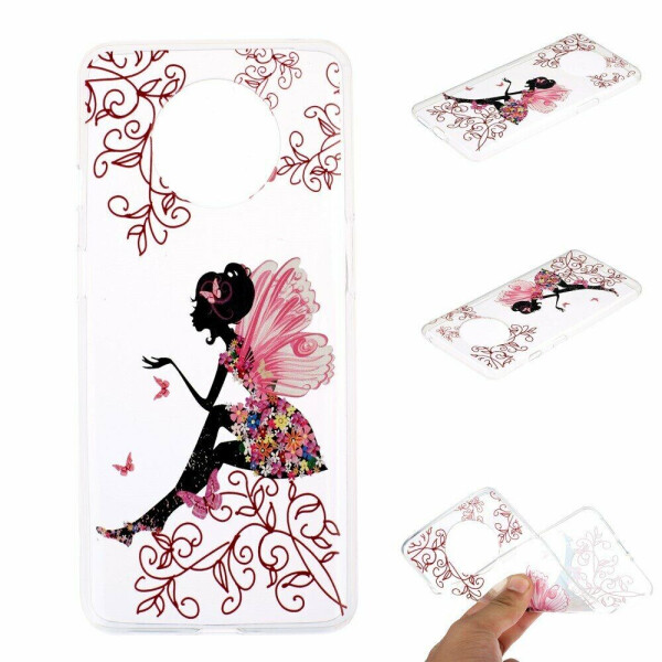 

Силиконовый (TPU) чехол Deexe Pretty Glossy для OnePlus 7T - Butterfly Girl