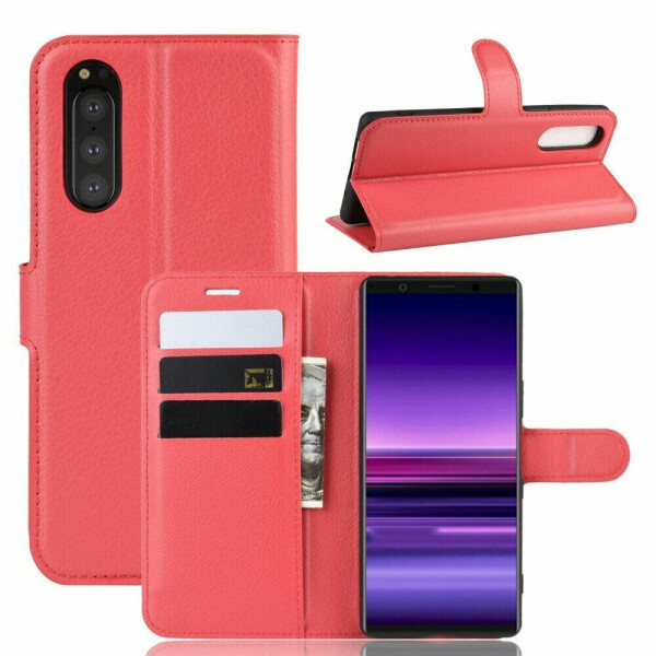 

Чехол-книжка Deexe Book Type для Sony Xperia 5 - Red