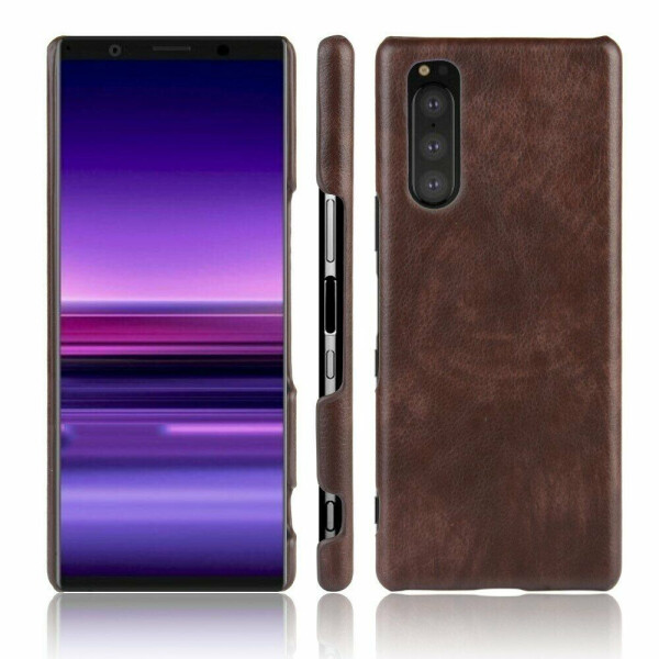 

Защитный чехол Deexe Leather Back Cover для Sony Xperia 5 - Brown