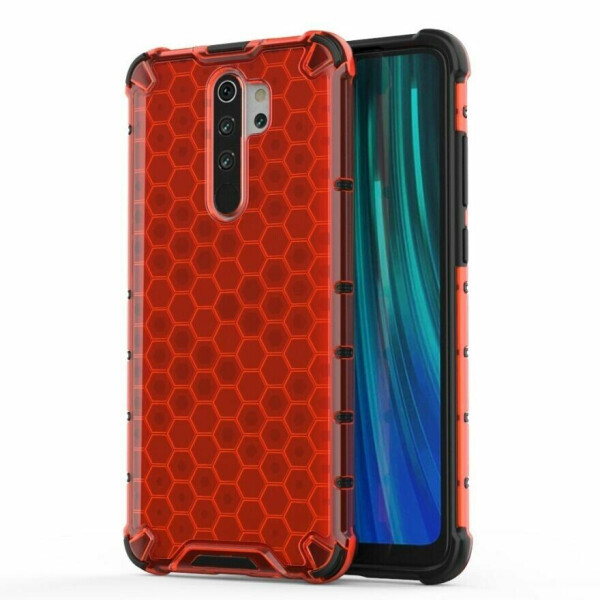 

Защитный чехол Deexe Honeycomb Series для Xiaomi Redmi Note 8 Pro - Red