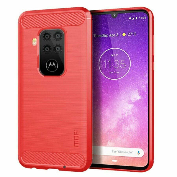

Силиконовый (TPU) чехол MOFI Carbon Fiber для Motorola One Zoom - Red