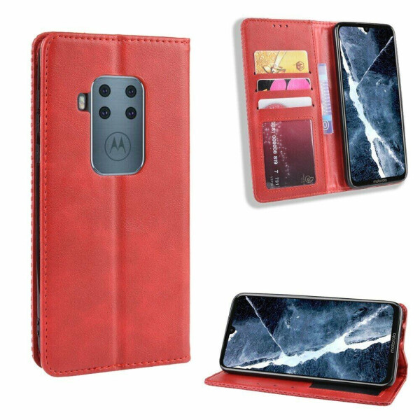 

Чехол Deexe Retro Style для Motorola One Zoom - Red