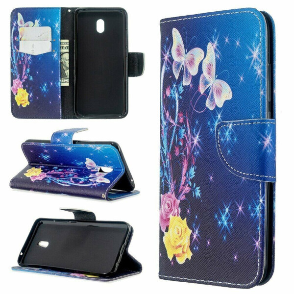 

Чехол-книжка Deexe Color Wallet для Xiaomi Redmi 8A - Flower and Butterfly