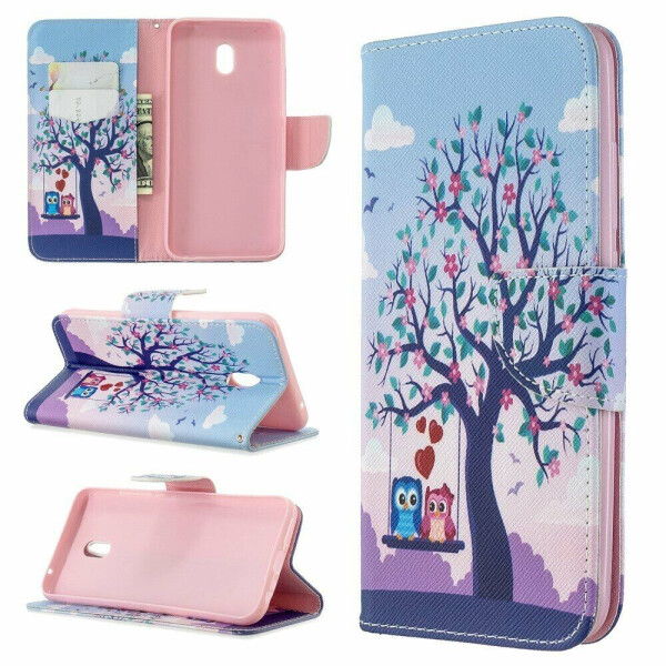 

Чехол-книжка Deexe Color Wallet для Xiaomi Redmi 8A - Owl On The Tree