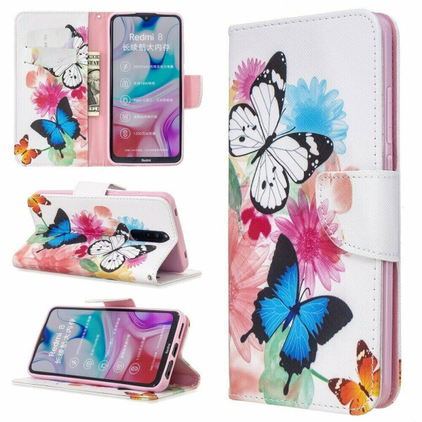 

Чехол-книжка Deexe Color Wallet для Xiaomi Redmi 8 - Colorful Butterflies