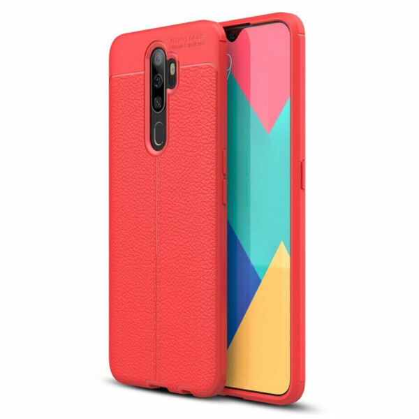 

Защитный чехол Deexe Leather Cover для OPPO A5 2020 - Red