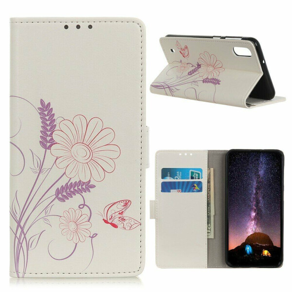 

Чехол Deexe Life Style Wallet для ZTE Blade A5 (2019) - Flower
