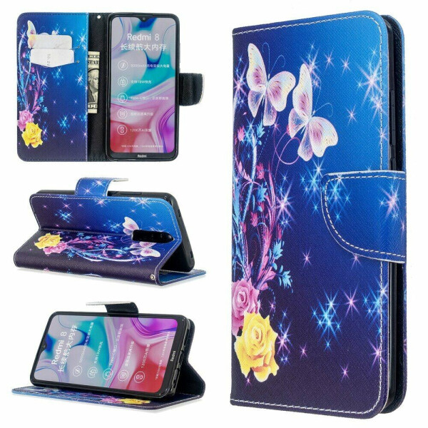 

Чехол-книжка Deexe Color Wallet для Xiaomi Redmi 8 - Beautiful Butterflies