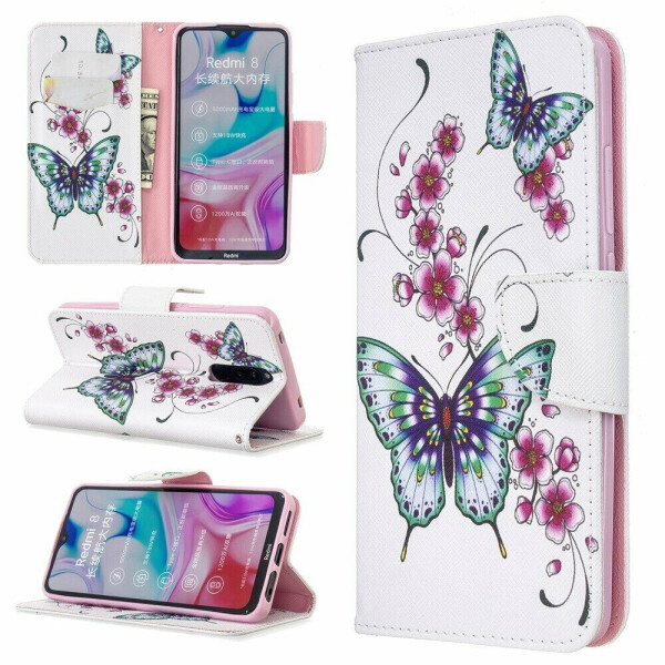 

Чехол-книжка Deexe Color Wallet для Xiaomi Redmi 8 - Green Butterflies