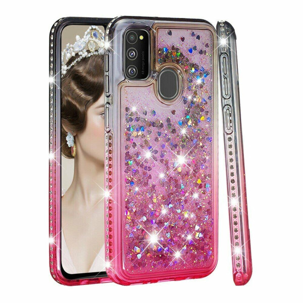 

Силиконовый (TPU) чехол Deexe Fashion Glitter для Samsung Galaxy M30s (M307) / Galaxy M21 (M215) - Grey / Rose