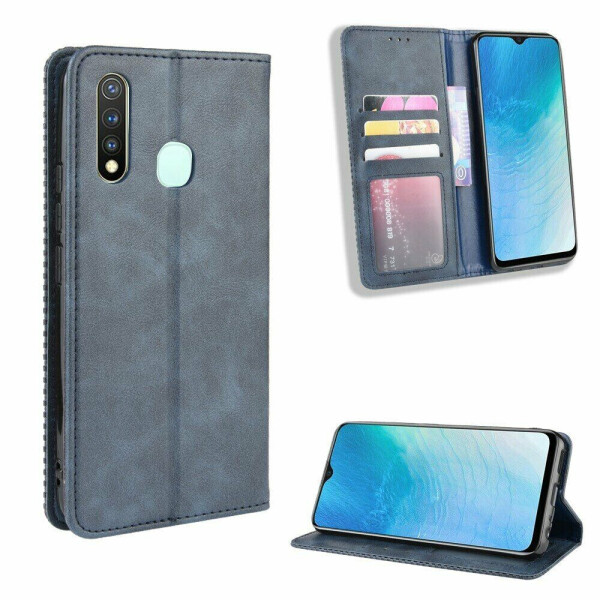 

Чехол Deexe Retro Style для VIVO Y19 - Blue