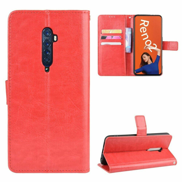 

Чехол-книжка Deexe Wallet Style для OPPO Reno 2 - Red