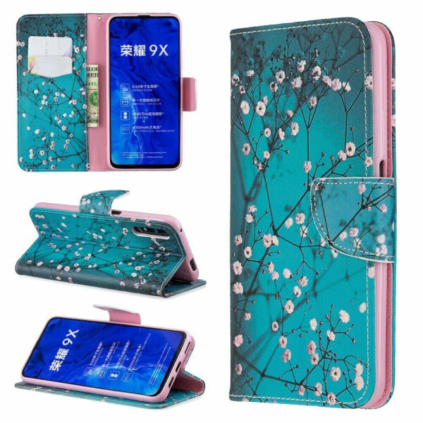 

Чехол-книжка Deexe Color Wallet для Huawei P Smart Pro / Honor 9X (for China) - Tree with Flowers