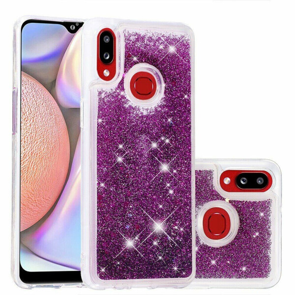 

Силиконовый (TPU) чехол Deexe Liquid Glitter для Samsung Galaxy A10s (A107) - Purple