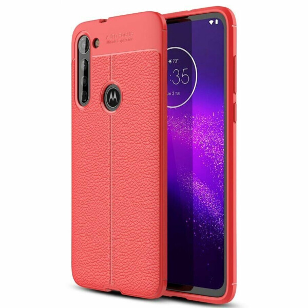 

Защитный чехол Deexe Leather Cover для Motorola Moto G8 - Red