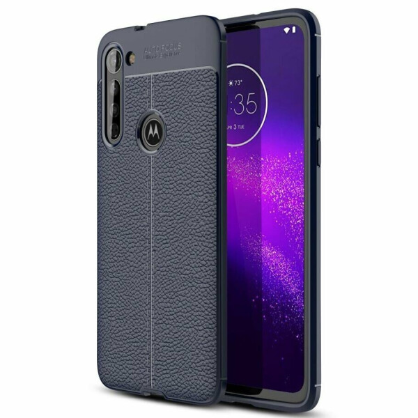 

Защитный чехол Deexe Leather Cover для Motorola Moto G8 - Blue