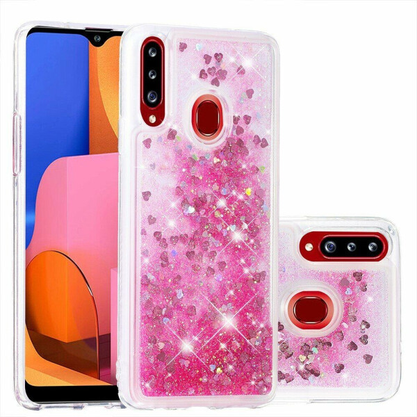 

Силиконовый (TPU) чехол Deexe Liquid Glitter для Samsung Galaxy A20s (A207) - Pink