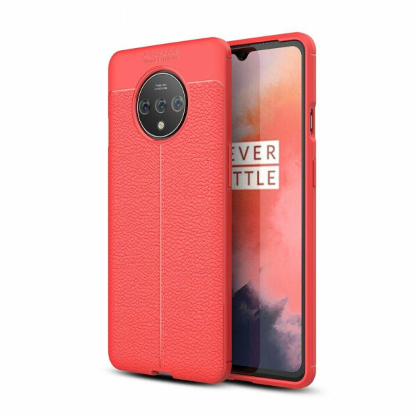 

Защитный чехол Deexe Leather Cover для OnePlus 7T - Red