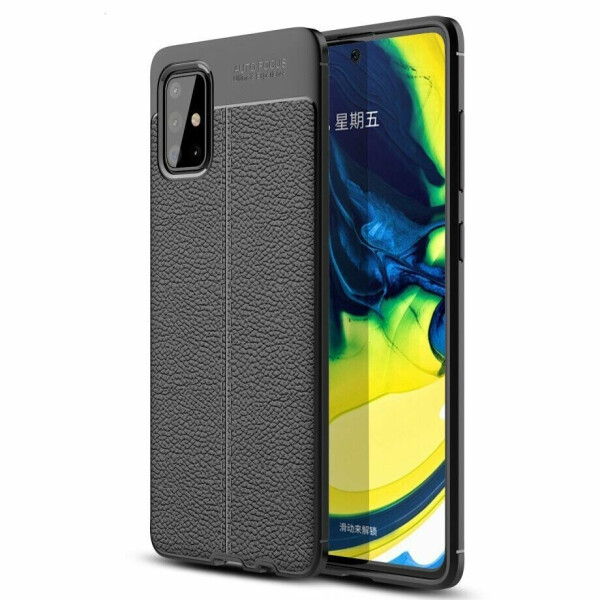 

Защитный чехол Deexe Leather Cover для Samsung Galaxy A71 - Black