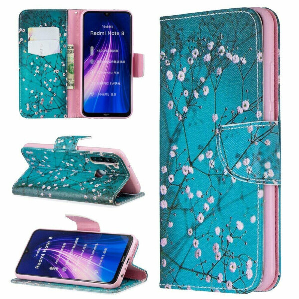 

Чехол-книжка Deexe Color Wallet для Xiaomi Redmi Note 8 - White Flower