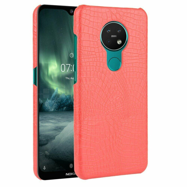

Защитный чехол Deexe Croco Style для Nokia 7.2 / 6.2 - Red