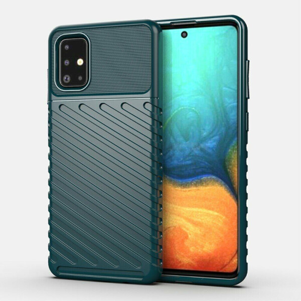 

Защитный чехол Deexe Thunder Series для Samsung Galaxy A71 - Green